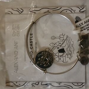 Alex and Ani Silver Sand Castle Charm Bracelet